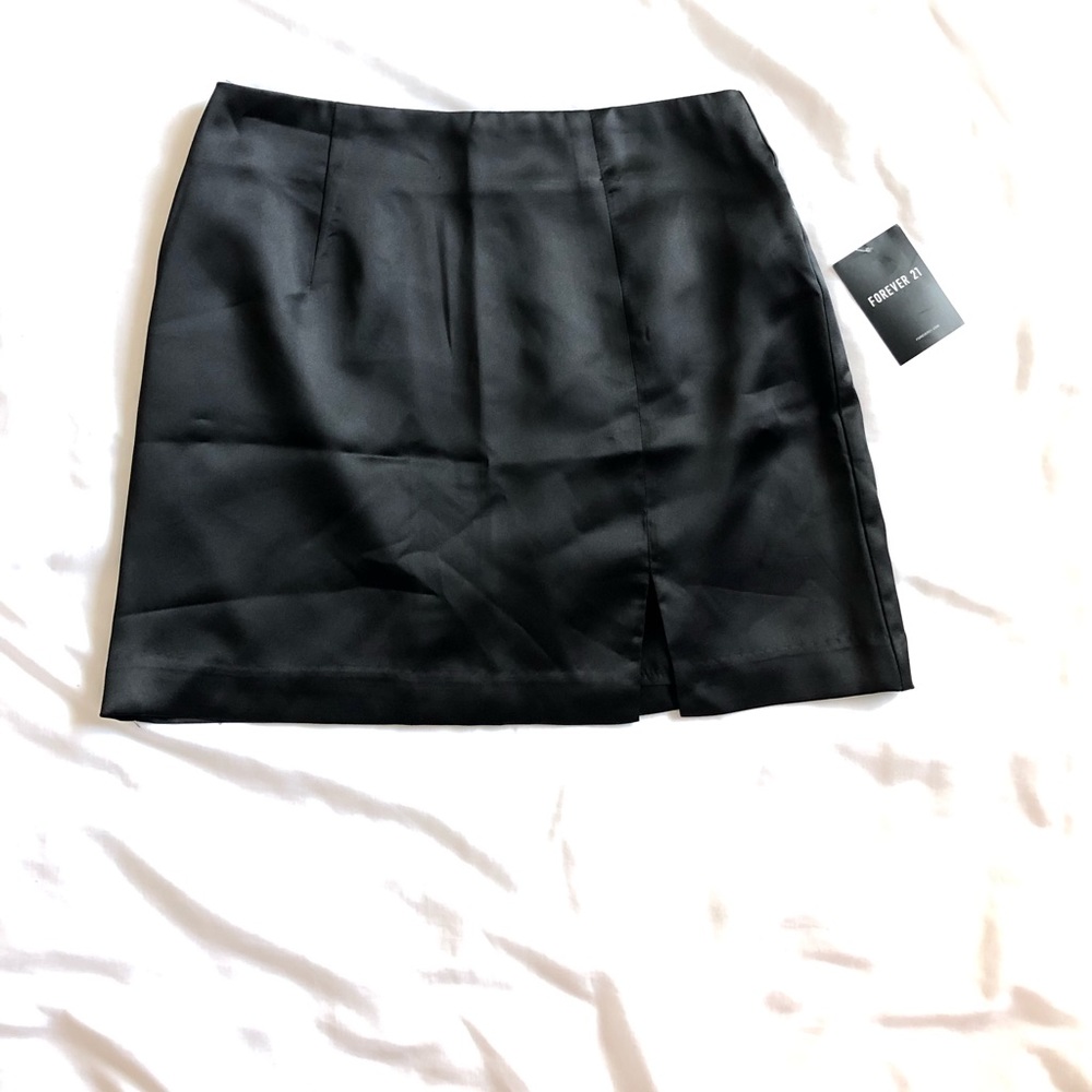 Satin mini skirt